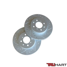 Load image into Gallery viewer, TruHart Front Rotors- Cross-drilled, slotted, (TH-H902F) for Honda Fit