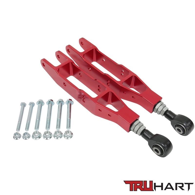 TruHart Rear Lower Control Arms (Adjustable), Anodized Red for 2013-2016 Scion FR-S(TH-S108-RE)